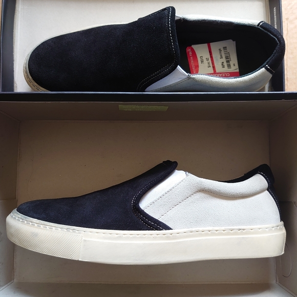 Rogue Riave Slip On Leather Sneakers Shoes Black White MADE IN PORTUGAL RRP $350 - Picture 7 of 11